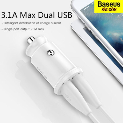 Tẩu sạc  Baseus Grain Pro Car Charger đa năng 2 cổng USB dùng trên xe hơi- Hàng chính hãng