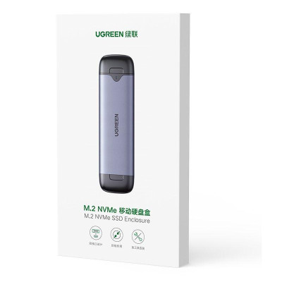 Ugreen UG70532CM298TK M.2 NVME M-Key 10G ra USB type C + USB-A hộp ổ cứng - HÀNG CHÍNH HÃNG