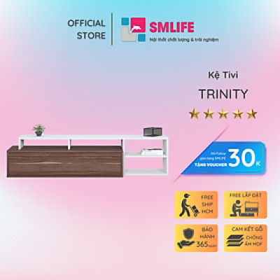 Kệ để tivi gỗ cho phòng khách gia đình SMLIFE Trinity