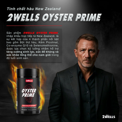 Viên uống tinh chất hàu 2WELLS OYSTER PRIME (90 VIÊN) Hỗ trợ tăng cường sức khỏe nam giới, sinh lý, sinh sản & đề kháng