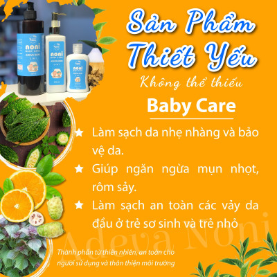 Dầu gội sữa tắm thảo mộc 2 trong 1 cho bé - 100% từ thảo dược thiên nhiên có khả năng kháng khuẩn và làm sạch như khổ qua rừng, lá khế, sài đất, … giúp làm sạch và bảo vệ làn da bé, ngăn ngừa mụn nhọt, rôm sẩy