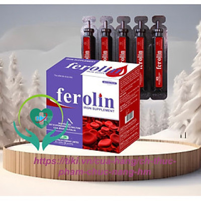 Sắt Dạng Ống Nước Ferolin - Hộp 20 ống - Bổ sung Sắt và Vitamin B12