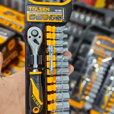 BỘ 14 CHI TIẾT ĐẦU TUÝP TỰ ĐỘNG 1/4 INCH TOLSEN 15150 - HÀNG CHÍNH HÃNG