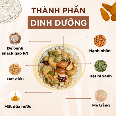 Snack gạo lứt phủ granola siêu hạt GUfoods - Bữa ăn nhẹ tiện lợi, Giàu dinh dưỡng, Ăn vặt healthy, Eat clean, Thuần chay