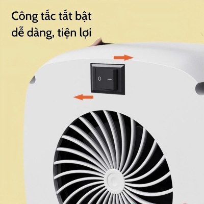Máy sưởi mini công suất 500-1000W, quạt sưởi mini để bàn Q124, thiết kế nhỏ gọn, làm nóng tức thì, hàng chính hãng, bảo hành 12 tháng