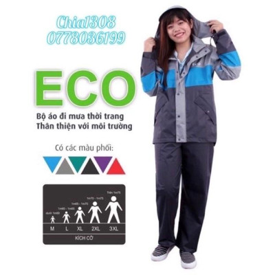 Áo mưa bộ ECO của Rando( Sỉ inbox)