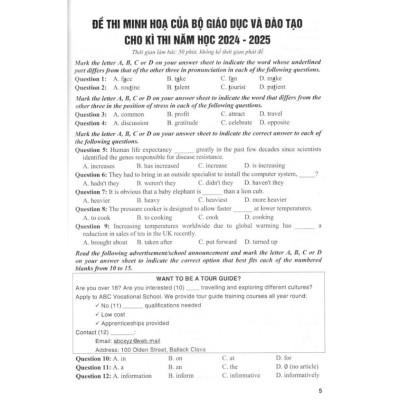 Sách 36 Bộ Đề TiếngAnh Theo Cấu Trúc Đề Minh Họa Kì Thi 2025 Luyện Thi THPT Quốc Gia Dùng Chung Cho Các Bộ SGK Hiện Hành