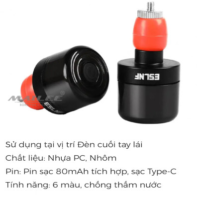 Đèn LED Gắn Lỗ Ống Tay Lái Xe Đạp BT-0601 cho đường kính lỗ 15-23mm Sạc Type-C 6 Màu Mai Lee An Toàn Ban Đêm - Mai Lee