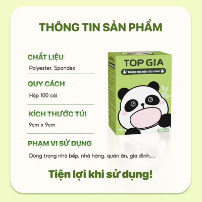 100 túi lọc rác bồn rửa chén TOPGIA, giỏ lưới tiện lợi, giữ cho chậu rửa luôn sạch sẽ.