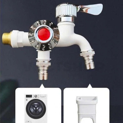 Vòi Nước 2 Đầu Ra Cao Cấp – Tiện Ích Cho Máy Giặt, Bồn Rửa, Sân Vườn