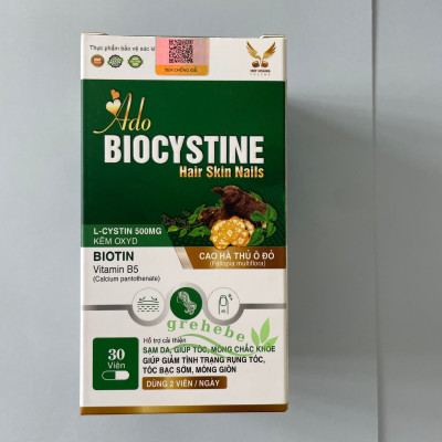 [TPBVSK] ADO BIOCYSTINE – Hỗ trợ cải thiện sạm da, giúp tóc, móng chắc khỏe (Hộp 30 viên)