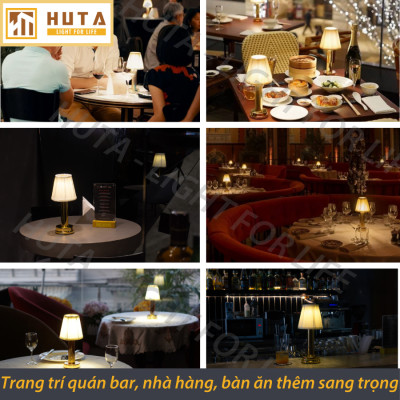 Đèn Bàn Led Quầy Bar HUTA Light For Life RESBED1 Cảm Ứng Điều Chỉnh Độ Sáng Tích Điện Trang Trí Phòng Ăn Nhà Hàng Quán Cà Phê Lounge