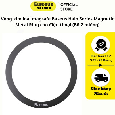 Vòng kim loại mag-safe Baseus Halo Series Magnetic Metal Ring cho điện thoại (Bộ 2 miếng)- hàng chính hãng