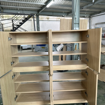 Kệ giày dép lớn gia đình và văn phòng Juno Sofa 1m2 x 1m2, gỗ công nghiệp màu tự nhiên