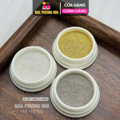 Khay Bi Tròn Mini 0.4mm Màu Trắng Bạc Vàng ANGELICA Làm Nail Bằng Thép Mạ Không Gỉ Sáng Bóng, Dễ Bám Dính Size Siêu Nhỏ Chuyên Dùng Trang Trí Móng