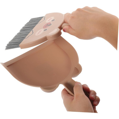 Bộ Chổi Quét Bụi Và Ki Hốt Rác Mini Chất Liệu Nhựa PP An Toàn Cứng Cáp, Cầm Tay Hình Thú Dễ Thương, Ngộ Nghĩnh - Hàng chính hãng 