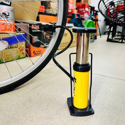 Bơm xe đạp chân bỏ cốp xe, thiết kế nhỏ gọn vừa cốp xe máy các loại, sử dụng cho xe máy, xe đạp, bóng...