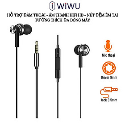 Tai nghe nhét tai In Ear có dây Jack 3.5mm hiệu WIWU EB311 âm thanh Hifi HD, hỗ trợ nghe gọi, mic đàm thoại - Hàng nhập khẩu
