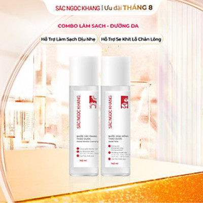 Bộ đôi làm sạch và dưỡng ẩm Sắc Ngọc Khang Nước tẩy trang 145ml +  Nước hoa hồng 145ml