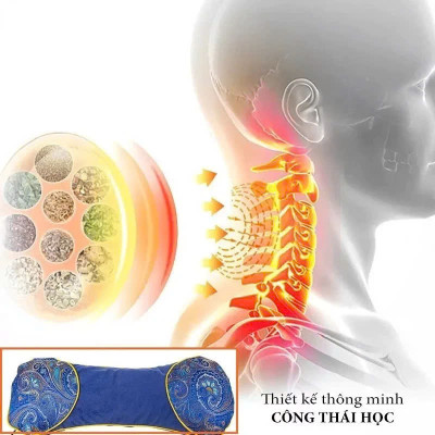 Gối Massage Ngải Cứu Làm Nóng – Thư Giãn Vai Gáy, Giảm Nhức Mỏi Hiệu Quả