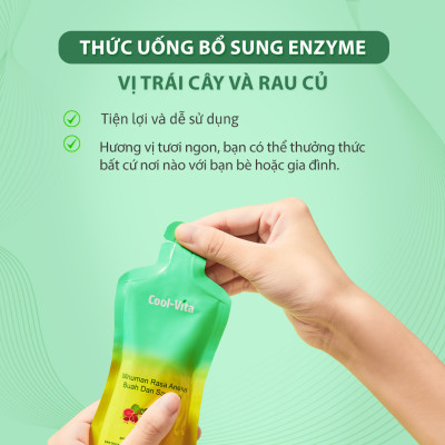 Combo 2 Hộp Nước Uống Bổ Sung Enzyme Chiết Xuất Từ Trái Cây và Rau Củ Hỗ Trợ Tiêu Hoá, Thanh Lọc Cơ Thể Coolvita