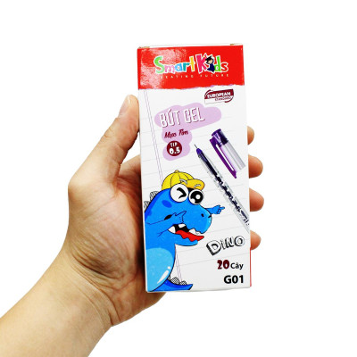 Hộp 20 Bút Gel Dino 0.5 mm - Smart Kids G01 - Mực Tím