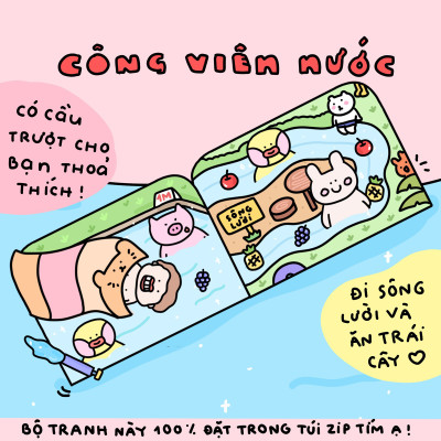 Bộ Tranh Tương Tác Cô Tiên Xanh - Bộ Tranh Công Viên Nước