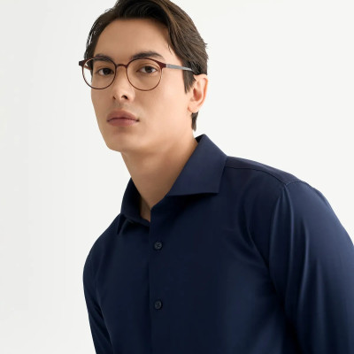 Áo sơ mi tay dài nam màu Xanh đen Form Fitted - ROUTINE 10F24SHL070 | ROUTINE CÀ MAU