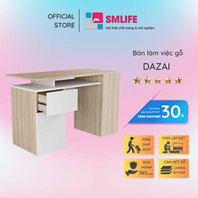 Bàn vi tính gỗ phong cách hiện đại SMLIFE Dazai
