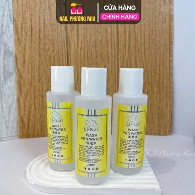 Nước Rửa Cọ Li-Nail Siêu Sạch 200ml Làm Sạch Cọ Đắp Bột Gel Vẽ, Giữ Lông Cọ Mềm Mại, Phụ Kiện Chuyên Dùng Làm Nail Phá Gel