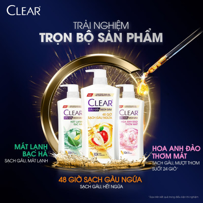 Dầu Gội Clear Thảo Dược Nuôi Dưỡng Da Đầu Từ Gốc, Sạch Gàu Và Giảm Gãy Rụng 630g - Gừng & Hoa Cúc