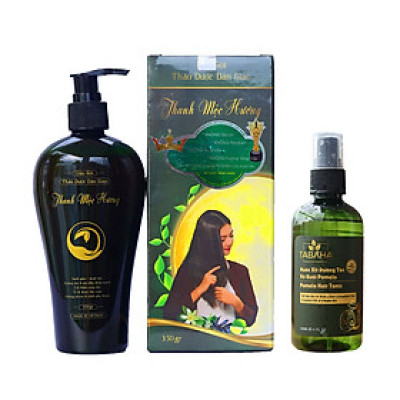 Bộ đôi Dầu gội Thanh Mộc Hương không silicon 350gr và Xịt dưỡng tóc tinh dầu bưởi Tabaha 120ml