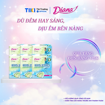Combo 6 gói băng Vệ Sinh Diana Sensi Cool Fresh Mát Dịu Siêu Mỏng Cánh 8 miếng