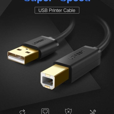 Ugreen UG20847US135TK 2M màu Đen Cáp USB 2.0 sang USB B máy in đầu mạ vàng - HÀNG CHÍNH HÃNG