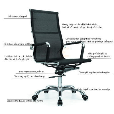 Bộ Bàn Oak-U Trắng Và Ghế Đen IBIE IB16A