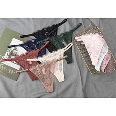 Combo 5 Quần Lót Nữ Lọt Khe Ren 2 Dây Voronin Q8001 – Thiết Kế Thong Gợi Cảm, Dây Điều Chỉnh