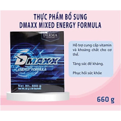 DMAXX thức uống bổ sung vitamin năng lượng có đường DAMODE 50 gói màu xanh mỗi gói 22gr