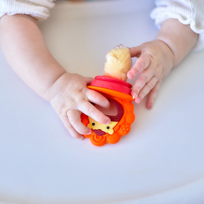 Túi nhai ăn dặm chống hóc silicon kèm gặm nướu và nắp làm kem cho bé Marcus & Marcus, từ 6 tháng - Marcus