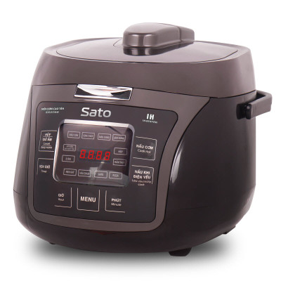 Nồi cơm điện cao tần Sato ST-18CT015 màu đen xám 1.8L , nồi cơm áp suất cao đa năng nấu các loại gạo, nấu cháo, súp, hâm nóng, làm bánh, nồi cơm chống dính cao cấp, công nghệ cao tần Nhật Bản - Miễn phí vận chuyển toàn quốc - Hàng chính hãng