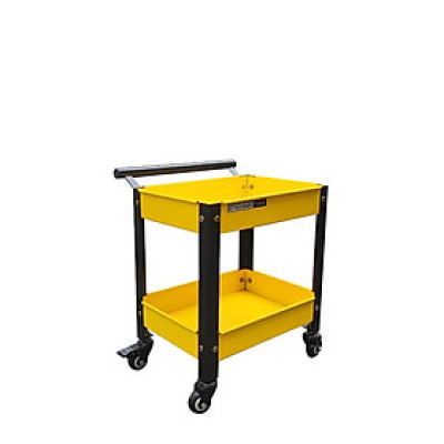 Xe đẩy dụng cụ mini 2 tầng có tay nắm thép sơn tĩnh điện