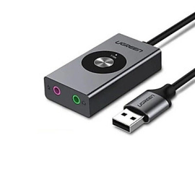 Ugreen UG50711CM190TK 1M Bộ chuyển USB âm thanh 7.1 hỗ trợ Loa + Mic - HÀNG CHÍNH HÃNG