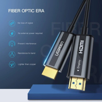 Ugreen UG50218HD132TK 40M màu Đen Cáp tín hiệu HDMI chuẩn 2.0 sợi quang cao cấp - HÀNG CHÍNH HÃNG