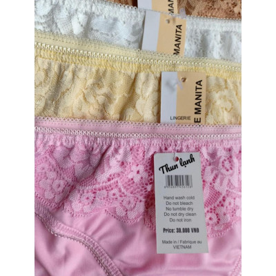 Set 10 quần lót nữ Mara Thun Lạnh phối ren Hàng Việt Nam(Từ 35kg đến 65kg)