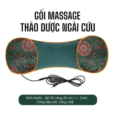 Gối Massage Ngải Cứu Làm Nóng – Thư Giãn Vai Gáy, Giảm Nhức Mỏi Hiệu Quả