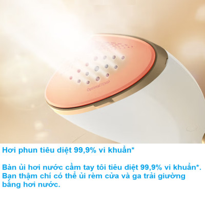 Bàn ủi hơi nước cầm tay 2 trong 1 Philips STH7030/18, công suất 1500W - Hàng Chính Hãng