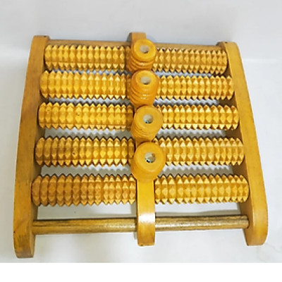  Massage chân CAO CẤP Bàn lăn chân gỗ tự nhiên 5 hàng  - 4 núm bấm huyệt thư giãn hiệu quả