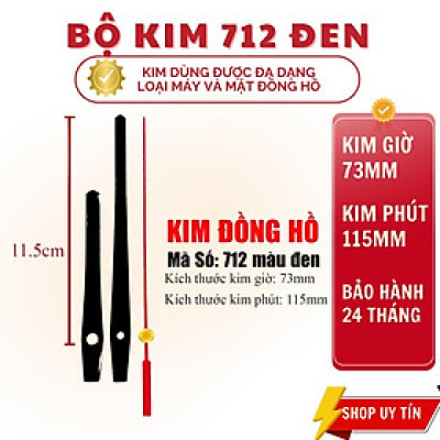 Kim đồng hồ treo tường nhôm Kankoo Clock mã số K1504 màu đen, kim phút dài 11.5cm phù họp cho đồng hồ từ 25cm-35cm