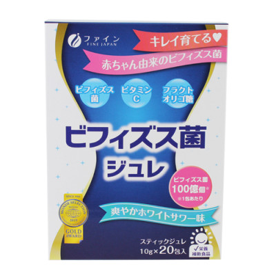 Thạch lợi khuẩn Bifido Bacteria FINE JAPAN hỗ trợ cân bằng hệ vi sinh đường ruột hộp 20 thanh
