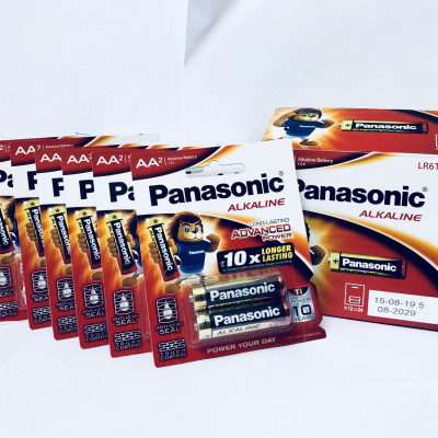 Bộ 6 vỉ (12 viên pin) pin Kiềm Alkaline Panasonic AA LR6T/2B-Hàng chính hãng