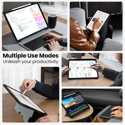 Bao Da Kèm Bàn Phím cho iPad Pro 11 inch & iPad Pro 13 inch M4 2024 Nillkin Bumper Combo Case Keyboard (Có Đèn Nền Backlit Keyboard) - Hàng Chính Hãng